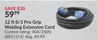 Princess Auto 12 ft 8/3 Pro Grip Welding Extension Cord offer