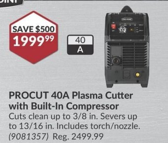 Princess Auto PROCUT 40A Plasma Cutter with Built-In Compressor offer