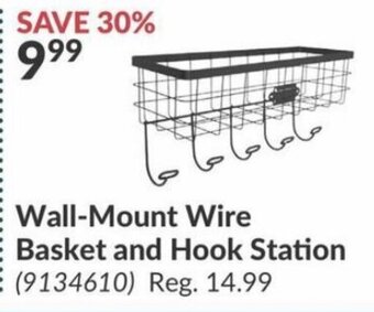 Princess Auto Wall-Mount Wire Basket and Hook Station offer