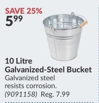 Princess Auto 10 Litre Galvanized-Steel Bucket offer