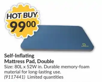 Princess Auto Self-Inflating Mattress Pad, Double offer