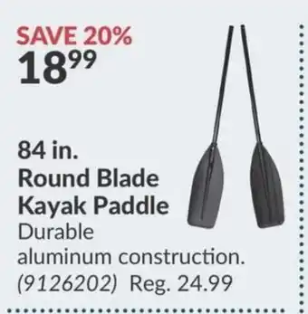 Princess Auto 84 in. Round Blade Kayak Paddle Durable offer