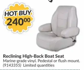 Princess Auto Reclining High-Back Boat Seat offer