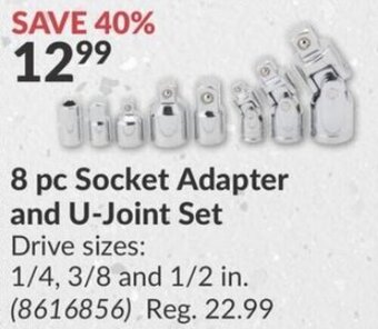 Princess Auto 8 pc Socket Adapter and U-Joint Set offer