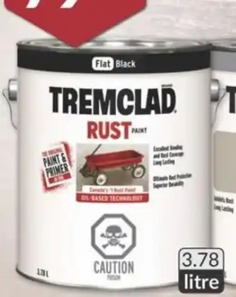 Princess Auto TREMCLAD Rust Paint 3.78 L offer