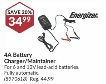 Princess Auto 4A Battery Charger/Maintainer For 6 and 12V lead-acid batteries. Fully automatic. offer