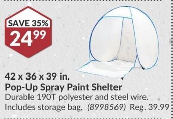 Princess Auto 42 x 36 x 39 in. Pop-Up Spray Paint Shelter offer
