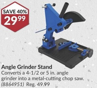 Princess Auto Angle Grinder Stand Converts a 4-1/2 or 5 in. angle grinder into a metal-cutting chop saw. offer