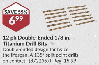 Princess Auto 12 pk Double-Ended 1/8 in. Titanium Drill Bits offer