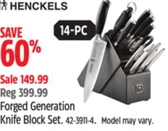 Canadian Tire Henckels forged generation knife block set offer