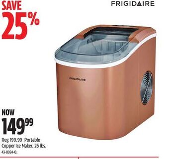 Canadian Tire Frigidaire portable copper ice maker, 26 lbs offer