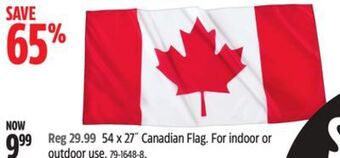 Canadian Tire 54 x 27˝ canadian flag offer