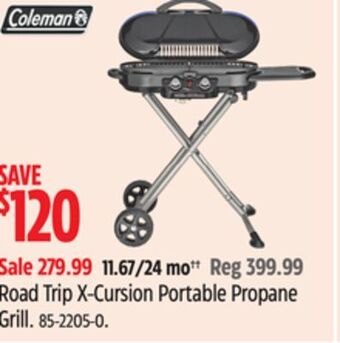 Canadian Tire Coleman road trip x-cursion portable propane grill offer