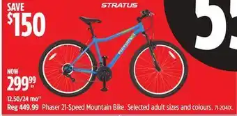 Canadian Tire Stratus phaser 21-speed mountain bike offer