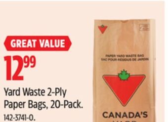 Canadian Tire Yard waste 2-ply paper bags, 20-pack offer