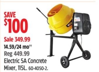 Canadian Tire Electric 5a concrete mixer, 115l offer