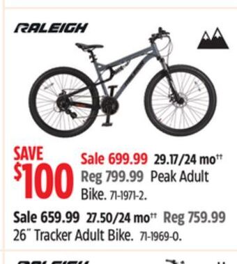 Canadian Tire Raleigh peak adult bike offer