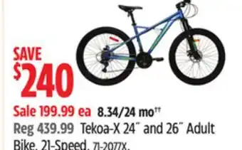 Canadian Tire Supercycle tekoa-x 24˝ and 26˝ adult bike, 21-speed offer