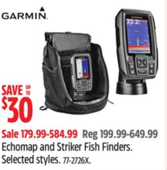 Canadian Tire Garmin echomap and striker fish finders offer