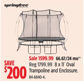Canadian Tire Springfree 8 x 11' oval trampoline and enclosure offer