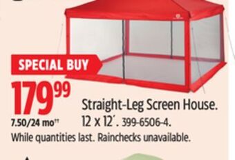 Canadian Tire Straight-leg screen house 12 x 12' offer