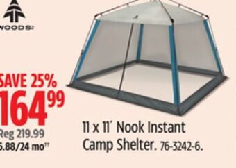 Canadian Tire Woods 11 x 11´ nook instant camp shelter. offer