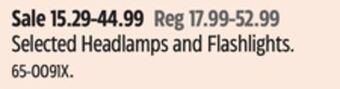 Canadian Tire Coast selected headlamps and flashlights offer