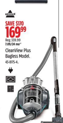 Canadian Tire Bissell cleanview plus bagless model offer