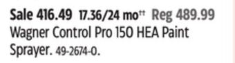 Canadian Tire Wagner control pro 150 hea paint sprayer offer