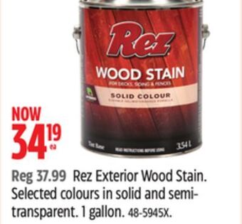 Canadian Tire Rez exterior wood stain offer