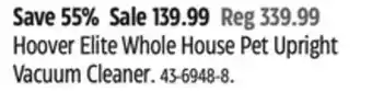 Canadian Tire Hoover elite whole house pet upright vacuum cleaner offer