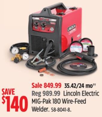 Canadian Tire Lincoln electric mig-pak 180 wire-feed welder offer