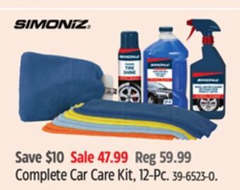 Canadian Tire Simoniz complete car care kit, 12-pc offer