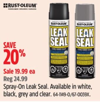 Canadian Tire Rust-oleum spray-on leak seal offer