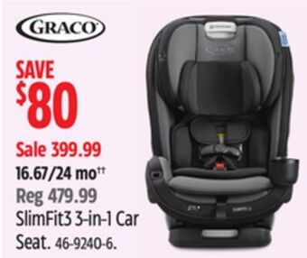 Canadian Tire Graco slimfit3 3-in-1 car seat offer