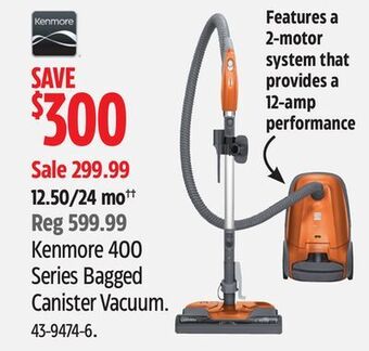 Canadian Tire Kenmore 400 series bagged canister vacuum offer