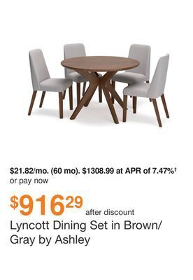 Ashley Furniture Lyncott dining set in brown/gray by ashley offer