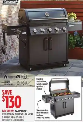 Canadian Tire Coleman pro series 5-burner bbq offer