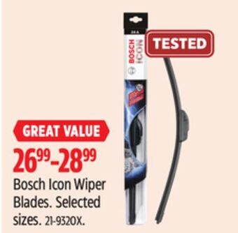 Canadian Tire Bosch icon wiper blades offer