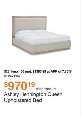 Ashley Furniture Ashley hennington queen upholstered bed offer