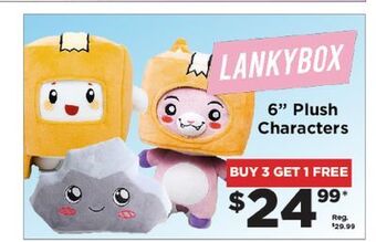 Showcase Lankybox 6 plush characters offer