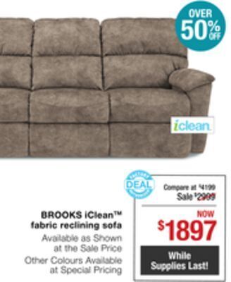 La Z Boy Brooks iclean tm fabric reclining sofa offer
