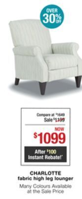 La Z Boy Charlotte fabric high leg lounger offer