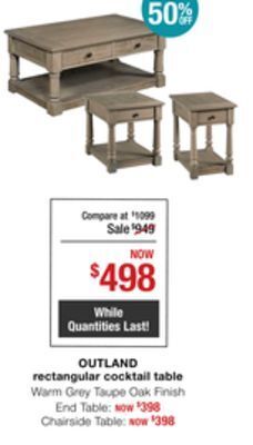 La Z Boy Outland rectangular cocktail table offer