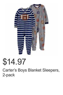 Costco Carter's boys blanket sleepers, 2-pack offer