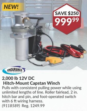 Princess Auto 2,000 lb 12V DC Hitch-Mount Capstan Winch offer