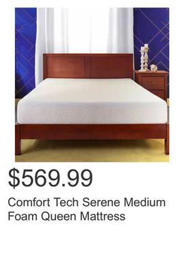 Costco Comfort tech serene medium foam queen mattress offer