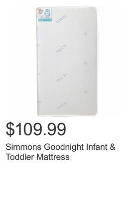 Costco Simmons goodnight infant & toddler mattress offer