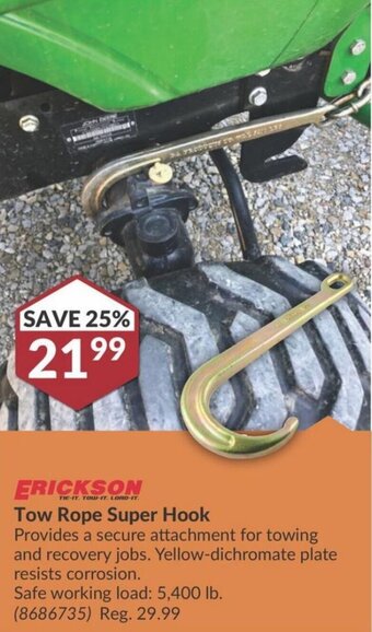 Princess Auto ERICKSON Tow Rope Super Hook offer