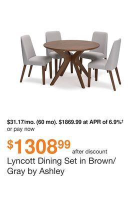 Ashley Furniture Lyncott dining set in brown/gray by ashley offer